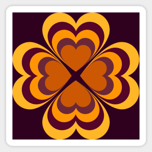 Autumn clover heart - burgundy Sticker